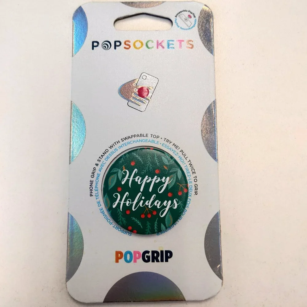 Happy Holidays Popsockets Single Grip & Stand Universal Phones and Tablet Holder
